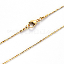PVD Vacuum Plating 304 Stainless Steel Boston Link Chain Necklace&nbsp;NJEW-S420-005C-G