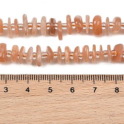 天然石サンストーンビーズ連売り  ナゲット  7.5~13x6~13x2~5mm  穴：0.9mm  約68~86個/連  15.35~15.75''（39~40センチメートル）&nbsp;GG-CBA3A44-B08-01