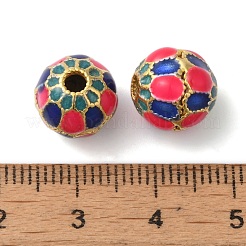 Rack Plating Brass Enamel Beads&nbsp;KK-P276-23B-G