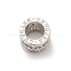 Rack Plating Brass Micro Pave Cubic Zirconia Beads&nbsp;KK-L210-005P