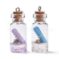 Glass Wishing Bottle Pendant Decorations&nbsp;GLAA-S181-02