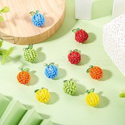 10Pcs 5 Styles Glass Seed Beaded Fruit Pendants&nbsp;PALLOY-TA00221