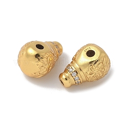 Matte Gold Color 925 Sterling Silver 3 Hole Guru Beads&nbsp;STER-R014-04G
