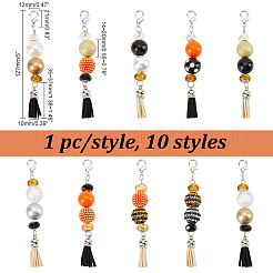 10Pcs 10 Styles Glass & Acrylic & Resin Beaded Pendant Decorations&nbsp;HJEW-AB00259