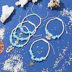 Tibetan Style Alloy Ocean Theme Charm Bracelet&nbsp;BJEW-JB09891