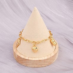 304ステンレススチールチャームブレスレット  女性用アズキチェーンブレスレット  混合図形  ゴールドカラー  7-1/2インチ（19.1cm）&nbsp;BJEW-D359-01G