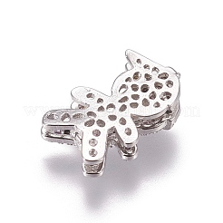 Brass Micro Pave Cubic Zirconia Slide Charms&nbsp;ZIRC-F099-21P