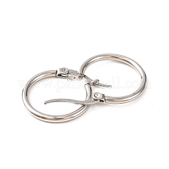 変色しない304ステンレススチール製フープピアス（女性用）  リング  ステンレス鋼色  25x20x2mm  ピン：13x1mm&nbsp;EJEW-F339-02P-01