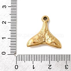 304ステンレスペンダント  フィッシュテールチャーム  イオンプレーティング（ip）  ゴールドカラー  20.5x21x5mm  穴：1.6mm&nbsp;STAS-B113-05G