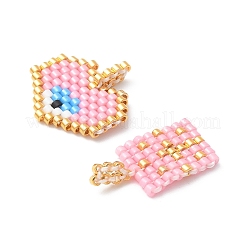 2Pcs Handmade Loom Pattern MIYUKI Glass Seed Beads&nbsp;PALLOY-MZ00607-01
