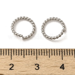 変色しない304ステンレススチールオープン丸カン  スパイラル  ステンレス鋼色  10x1.2mm  内径：7.5mm&nbsp;STAS-C085-01B-P