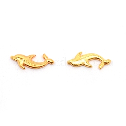合金カボション  DIYクリスタルエポキシ樹脂材料充填用  イルカ  ゴールドカラー  14x6x1.3mm&nbsp;MRMJ-WH0062-25G