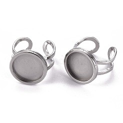 Tarnish Resistant 201 Stainless Steel Cuff Ring Findings&nbsp;STAS-S080-040C-P