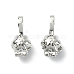 真鍮製ダルマチープ  カロット終了  クラムシェルノットカバー  花  プラチナメッキ  15x5mm  穴：1mm  内径：3.5x4mm&nbsp;X-KK-B072-30P