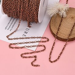 鉄の母と息子のチェーン  溶接されていない  赤銅色  スプールで  サイズ：母チェーン：約9×長  5 mm幅  厚さ0.8mm  息子チェーン：長さ約5mm  4 mm幅  厚さ0.8mm  約328.08フィート（100m）/ロール&nbsp;CH-S015-R-FF