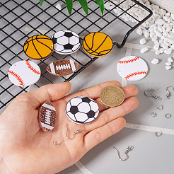DIYスポーツボールテーマアクリルダングルイヤリング作成キット  ミックスカラー  34.5~35x21~35x2~2.5mm  穴：1.8mm&nbsp;DIY-TA0009-19