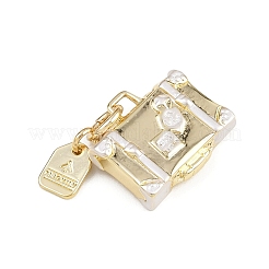 真鍮チャーム  荷物チャーム  丸カン付き  ゴールドカラー  14.5x16.5x5mm  穴：4.4mm&nbsp;LS-KK-L246-04G