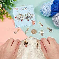 Dog & Cat Theme Locking Stitch Markers&nbsp;HJEW-AB00544