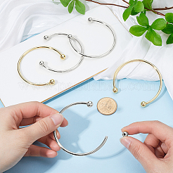 6Pcs 2 Colors Brass Cuff Bangle Making&nbsp;KK-BBC0022-73