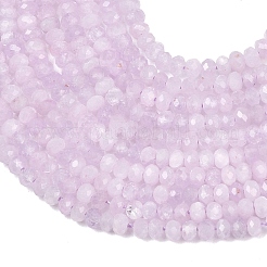 ファセット加工されたロンデルの天然クンツァイトビーズ連売り  3x2mm  穴：0.7mm  約181~182個/連  14.88~14.96''（37.8~38センチメートル）&nbsp;G-B175-A16-2x3mm