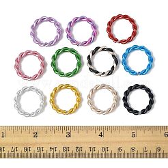 44個11色のアルミクイックリンクコネクター  ツイストラウンドリング  ミックスカラー  24~24.5x3.5~4mm  内径：17~17.5mm  4個/カラー&nbsp;ALUM-FS0001-01