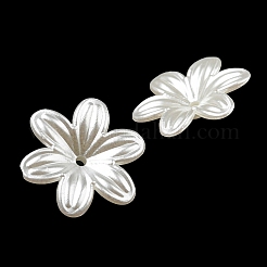 Abs模造パールビーズ  花  16x17.5x4mm  穴：1.4mm&nbsp;X-OACR-K001-27
