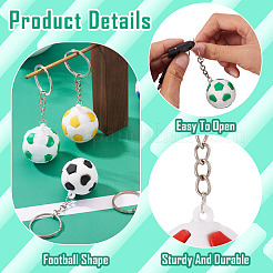 6Pcs 6 Colors Plastic Football Pendant Keychains&nbsp;KEYC-TA0001-60