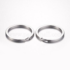 変色しにくい304ステンレススチール製キーチェーン留め具  スプリットキーリング  ステンレス鋼色  25x2.7~2.8mm&nbsp;LS-KEYC-D049-03