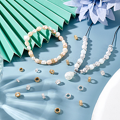 40Pcs 4 Style Eco-Friendly Rack Plating Brass Beads&nbsp;KK-PH0006-20