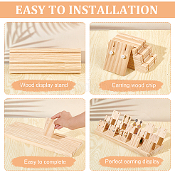 3 Rows Bamboo Earring Display Stands&nbsp;EDIS-WH0021-02