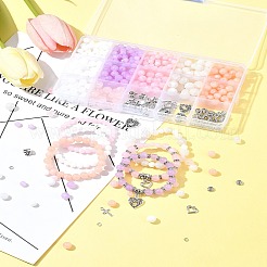 DIY ブレスレット ジュエリー キット  天然宝石を含む  合金ペンダントとアクリルビーズ  ミックスカラー  11~16x11.5~14x2mm  穴：1.2~2mm&nbsp;DIY-FS0006-88