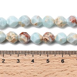 合成寿山石ビーズ連売り  スターカットラウンドビーズ  多面カット  淡いターコイズ  7~8x7~8x7~8mm  穴：1mm  約46~47個/連  14.72''~15''（37.4~38.1センチメートル）&nbsp;G-Z119-A01-02B