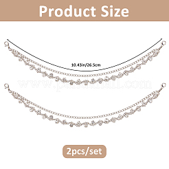 2Pcs Iron Rhinestone Chains with Twisted Chains Boot Strap Chains&nbsp;HJEW-FH00284