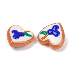 Handmade Heart Lampwork Beads Strands&nbsp;LAMP-P069-04B-03