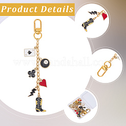 2Pcs 2 Styles Alloy Enamel Pendant Decorations&nbsp;HJEW-BM0001-46B
