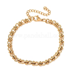 304 Stainless Steel Ring Link Chain Bracelets for Women&nbsp;BJEW-F529-13G