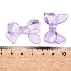 透明なアクリルビーズ  蝶結び  プラム  24x33x7mm  穴：1.8mm  約241個/500g&nbsp;MACR-N013-069H