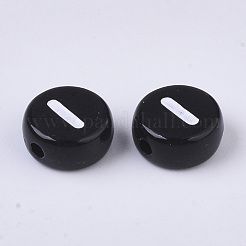 不透明なアクリルビーズ  番号付きのフラットラウンド  ブラック  7x3.5mm  穴：1.2mm  約4000個/500g&nbsp;SACR-R243-01