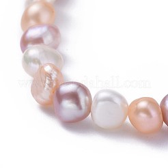 Natural Pearl Beaded Stretch Bracelets&nbsp;BJEW-JB04528-01