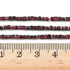 天然石ガーネットビーズ連売り  テーブルカットキューブビーズ  多面カット  2x2x2mm  穴：0.6mm  約288個/連  15.47''（39.3センチメートル）&nbsp;G-RM25319-A02-2x2mm