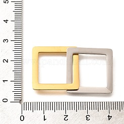 304ステンレススチールリンクリング  正方形  ゴールデン·ステンレス鋼色  51mm  穴：16x16mm&nbsp;STAS-D288-01D-GP