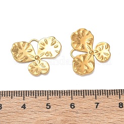 304ステンレスペンダント  クローバーチャーム  ゴールドカラー  17x22x2mm  穴：5x3mm&nbsp;SA-CBAE6A3-04G