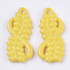 オペークアクリルパーツ  草  ミックスカラー  41.5x19x5mm  穴：3mm  約190個/500g&nbsp;SACR-N008-062