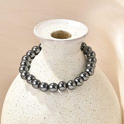 非磁性ヘマタイト ビーズ ボール ストレッチ ブレスレット  内径：2-1/4インチ（5.8cm）&nbsp;BJEW-M066-B-02