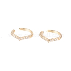 Brass Micro Pave Cubic Zirconia Cuff Earrings&nbsp;LS-EJEW-G270-01G