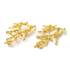 メッキ合金フェンダントカボションセッティング  鹿  ゴールドカラー  33x50x7.5mm  穴：2mm&nbsp;STAS-M016-15G