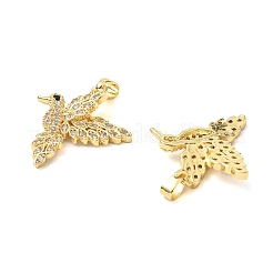 Brass Micro Pave Clear Cubic Zirconia Pendants&nbsp;KK-G533-07E-G