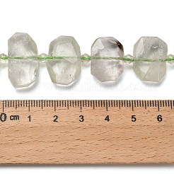 天然のグリーンクォーツビーズ連売り  ガラスビーズ  多面カット  長方形  20.5~22.5x15.5~16.5x6.5~7.5mm  穴：1.6mm  約21個/連  15.12~15.28''（38.4~38.8センチメートル）&nbsp;G-H078-B21-01