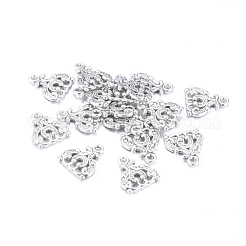 チベット風コネクター  鉛フリー及びカドミウムフリー  アンティークシルバー  14.5x13x2.5mm  穴：2mm&nbsp;TIBEP-LF0067YKG-AS-LF