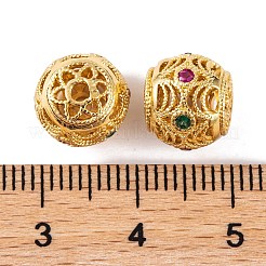 Rack Plating Brass & Cubic Zirconia Beads&nbsp;KK-U012-03G